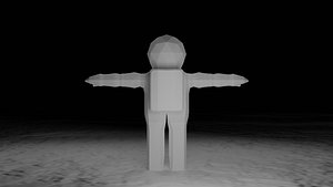 low-poly astronaut character model