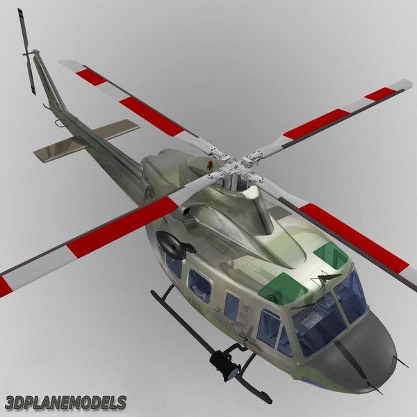 3d model bell 412 helicopter animation