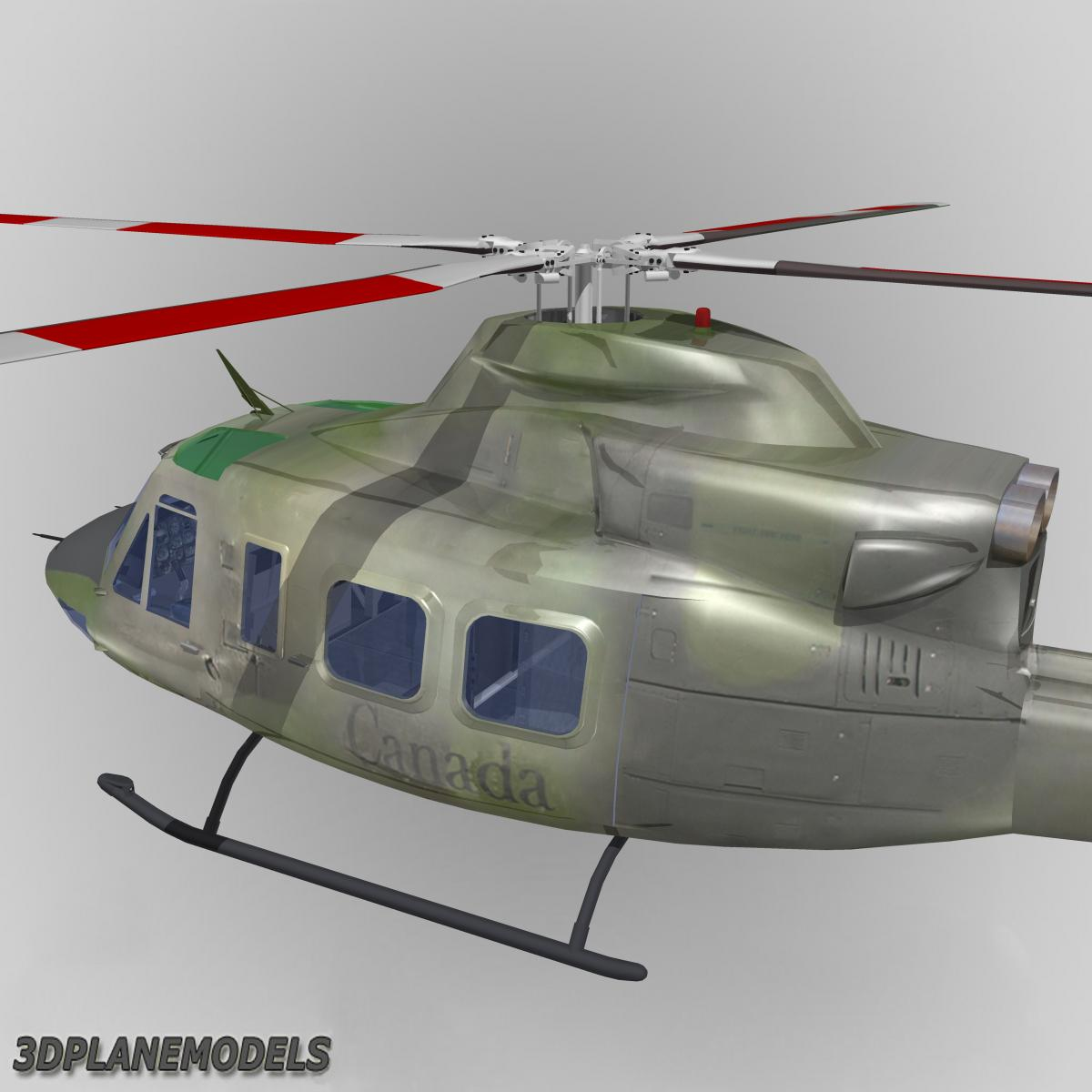 3d model bell 412 helicopter animation