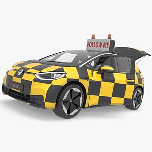 Volkswagen ID3 Follow Me Airport Vehicle Rigged for Maya 3D model