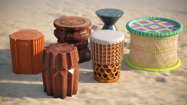 hawaiian style furniture tables 3D model