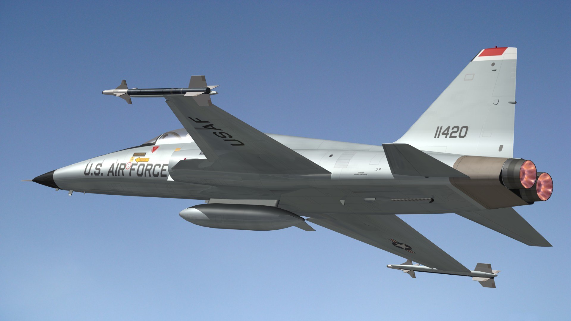 F5E Tiger II USAF model https://p.turbosquid.com/ts-thumb/5x/kvXpwq/lS/f5ucpr3/jpg/1686046649/1920x1080/fit_q87/65edf760febd128cc86c72623509d89ba37c52c4/f5ucpr3.jpg