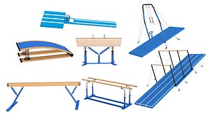 3D Gymnastics Equipment Collection model