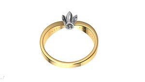3D DAIMOND SHANK SOLITAIRE RING