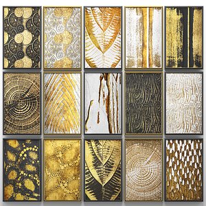 paintings gold walls 3D model