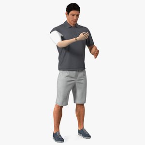 Man with Prosthetic Arm Fur 3D model