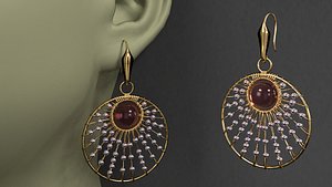 3D Earrings 005 model