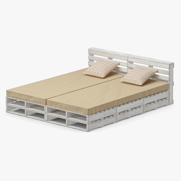 3D Pallet Outdoor Bed White