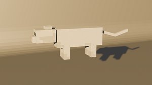 3D Cat White Minecraft Fan Art