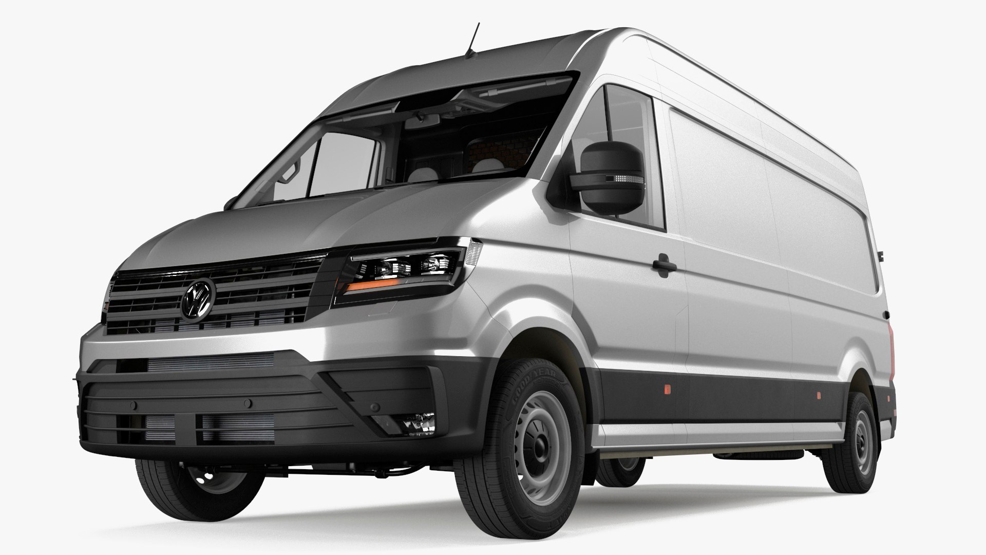 Volkswagen Crafter Van 2024 Long Silver Metallic 3D model preview