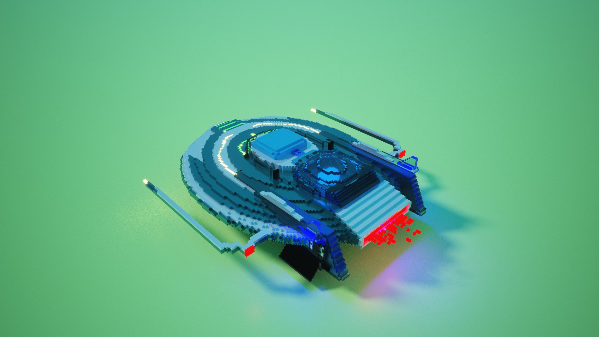 SpaceShip Fat betty Voxel art 3D model - TurboSquid 1752847