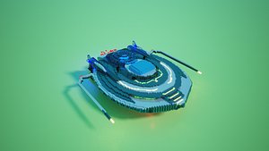SpaceShip Fat betty Voxel art 3D model