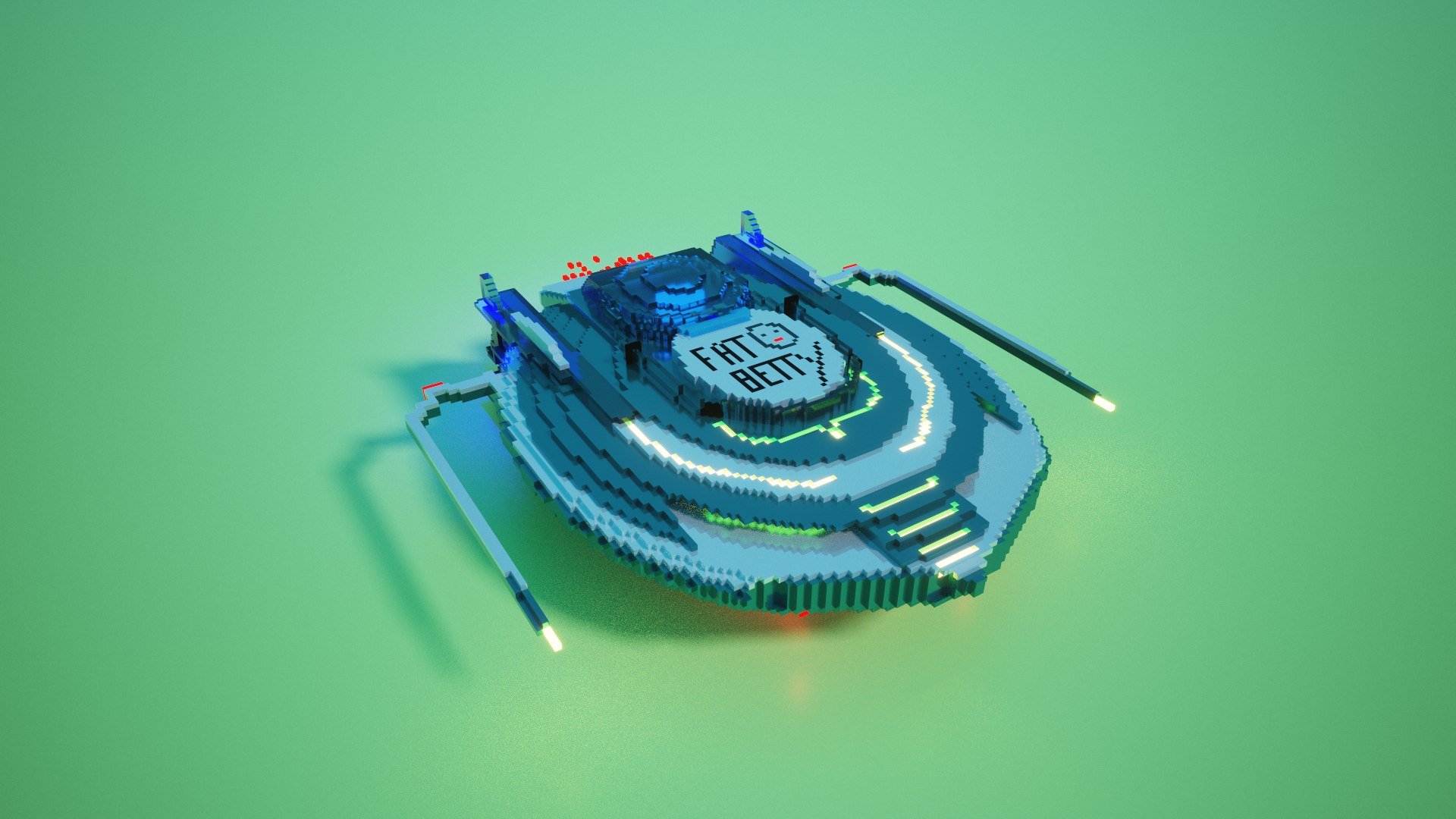 SpaceShip Fat betty Voxel art 3D model - TurboSquid 1752847