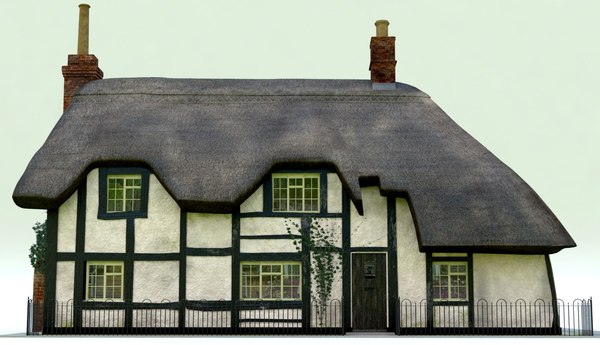modelo 3d Casa de campo Tudor con techo de paja TurboSquid 1712750