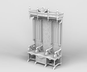 3D medieval throne model