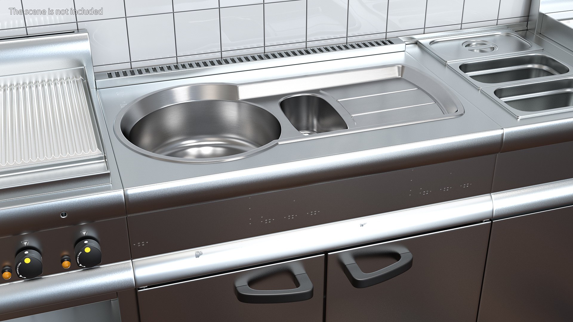 Double Bowl Stainless Steel Kitchen Sink 3D model preview