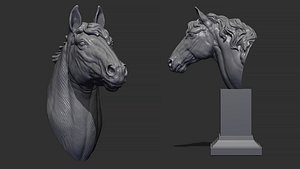 Horse with a mane 3D model