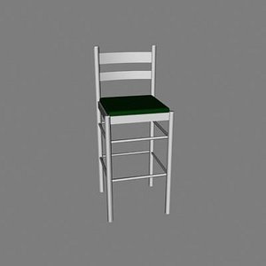 3d kitchen chair tall model