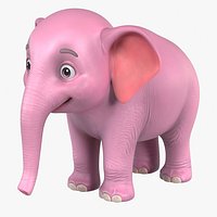 Cartoon Baby Elephant Pink