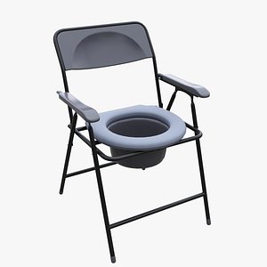 3D Folding Frame Commode Chair with Pot model