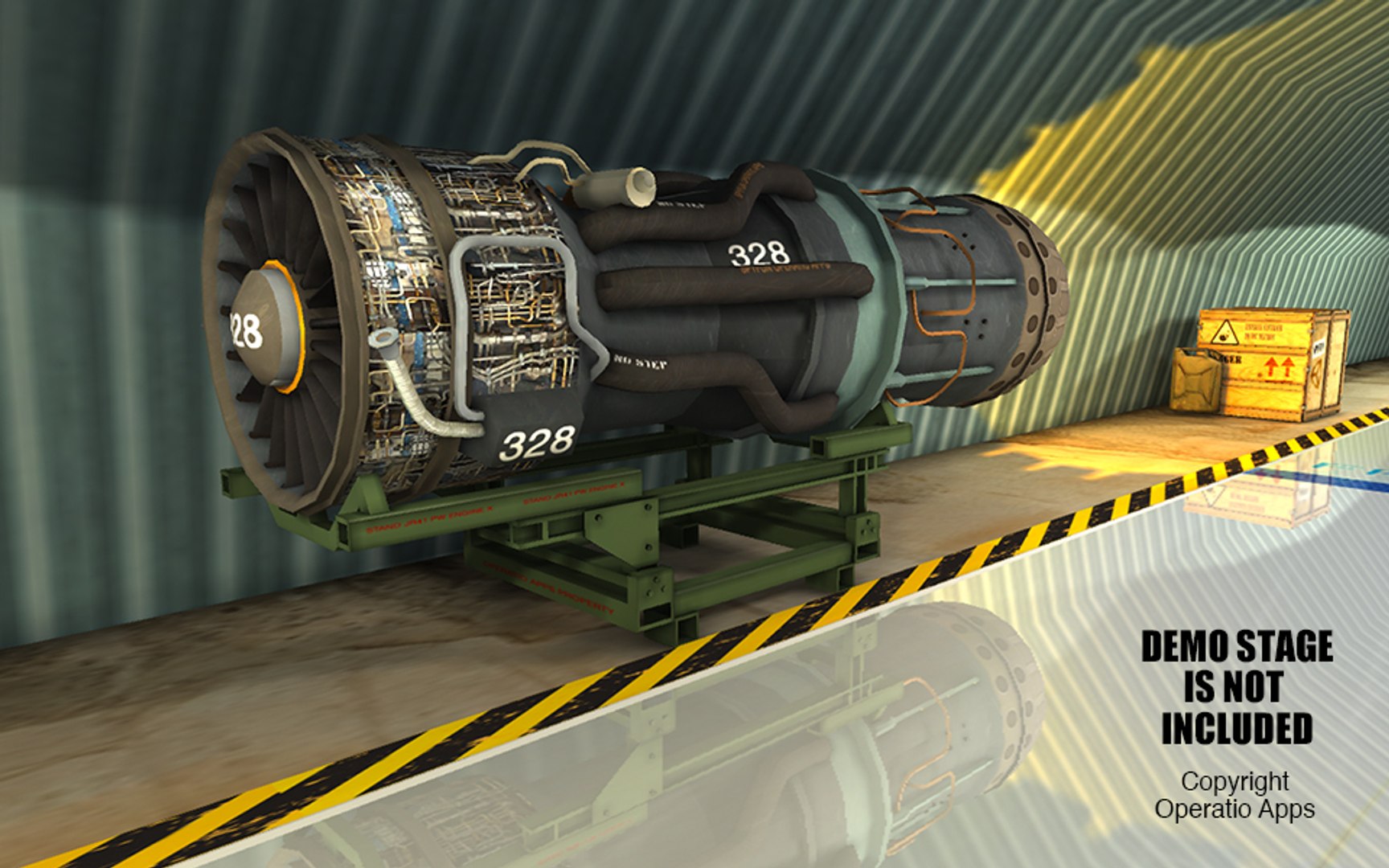 Military Jet Engine Stand C4d