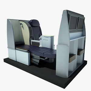 seat airplane business 3d model