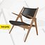 Carl Hansen CH28 Wood Leather Chair low-poly