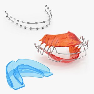 3D dental tooth braces retainer model