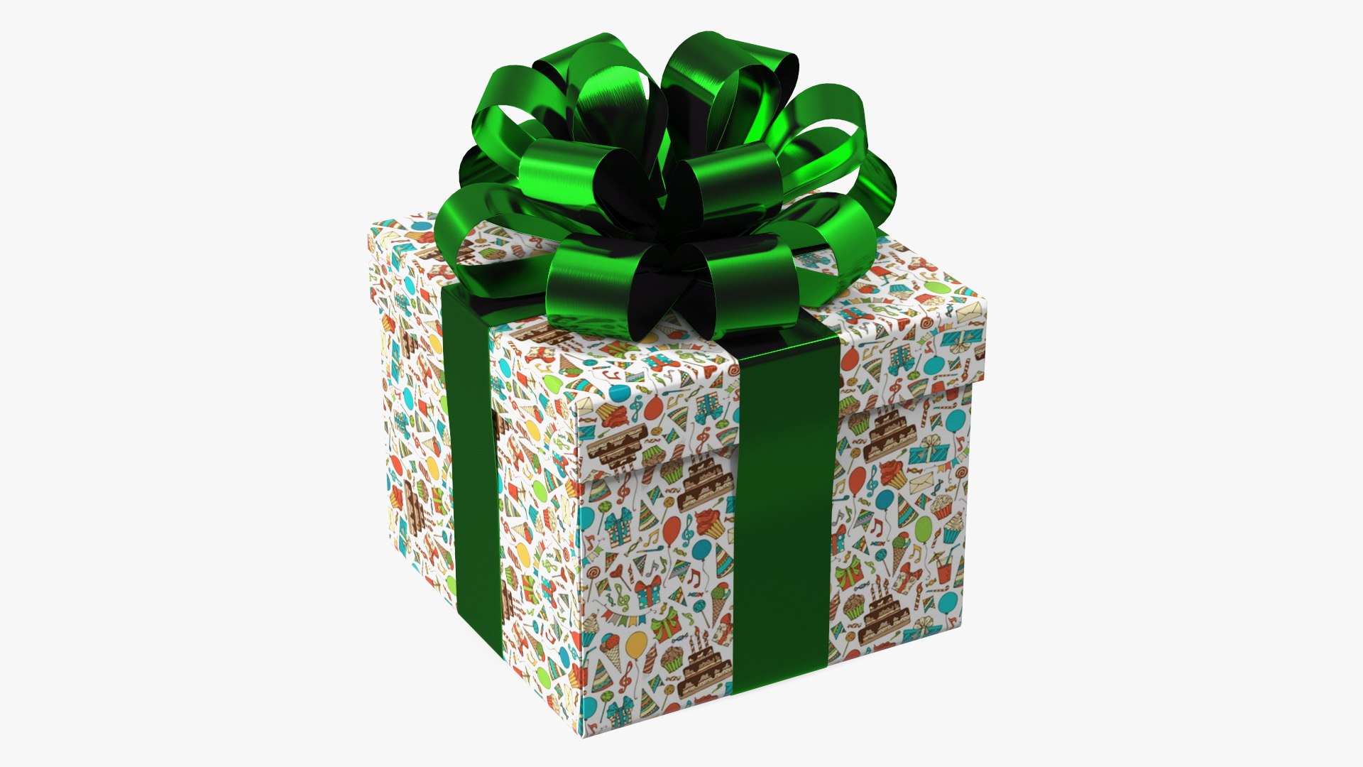 Wrapped Gift Box with Bow 3D model preview
