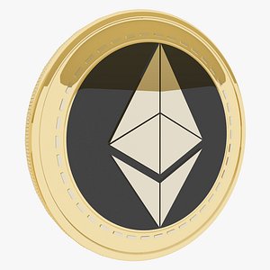 EthereumX Cryptocurrency Gold Coin 3D model