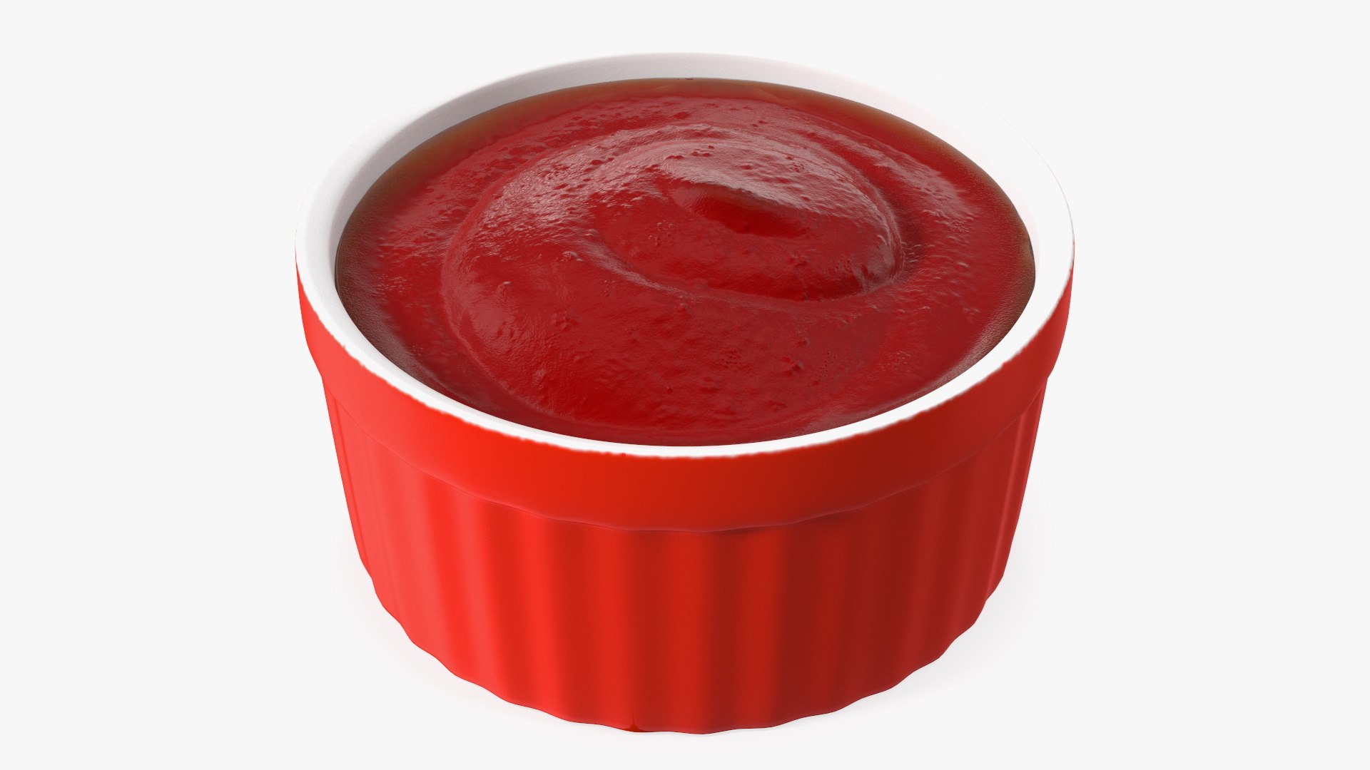 Tomato Ketchup In Red Gravy Boat 3D model preview