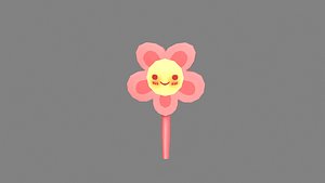 Cartoon pink flower - bartender decoration