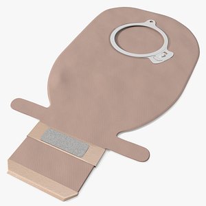 Two-Piece Ostomy Appliance with Drainable Outlet and Flange 3D model