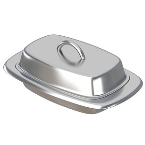 Butter Dish Silver 3D model