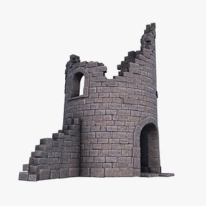old tower ruins 3d max