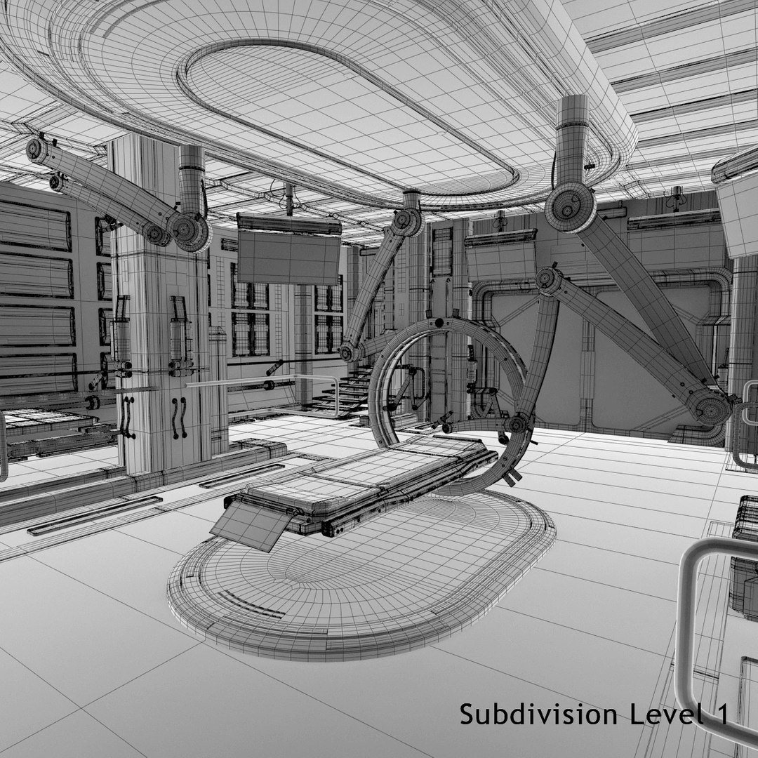 3d Futuristic Laboratory Interior Scene Model