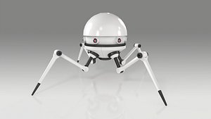 Lowpoly Four legged mech Rigged 3D model