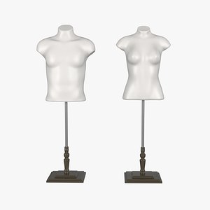Mannequin Torso Hanger Model Set of Male and Female