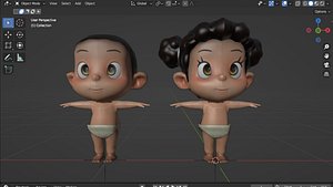 Cartoon Baby Twin model
