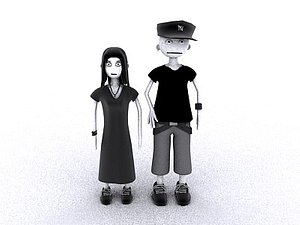 gothic characters alto cartoony 3d max