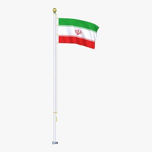 IranFlagStandPoleAnimated