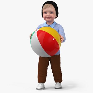 One Year Old Boy Playing with Ball