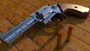 revolver gun 3d c4d