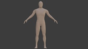 3D model Basic male humanoid rigged to the UE4 Epic skeleton