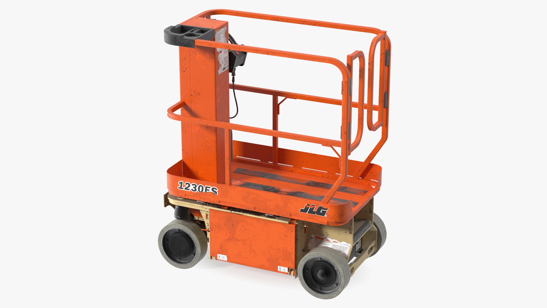 JLG 1230ES Vertical Mast Lift Dirty Rigged 3D model preview