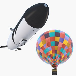 Zeppelin and Air Balloon