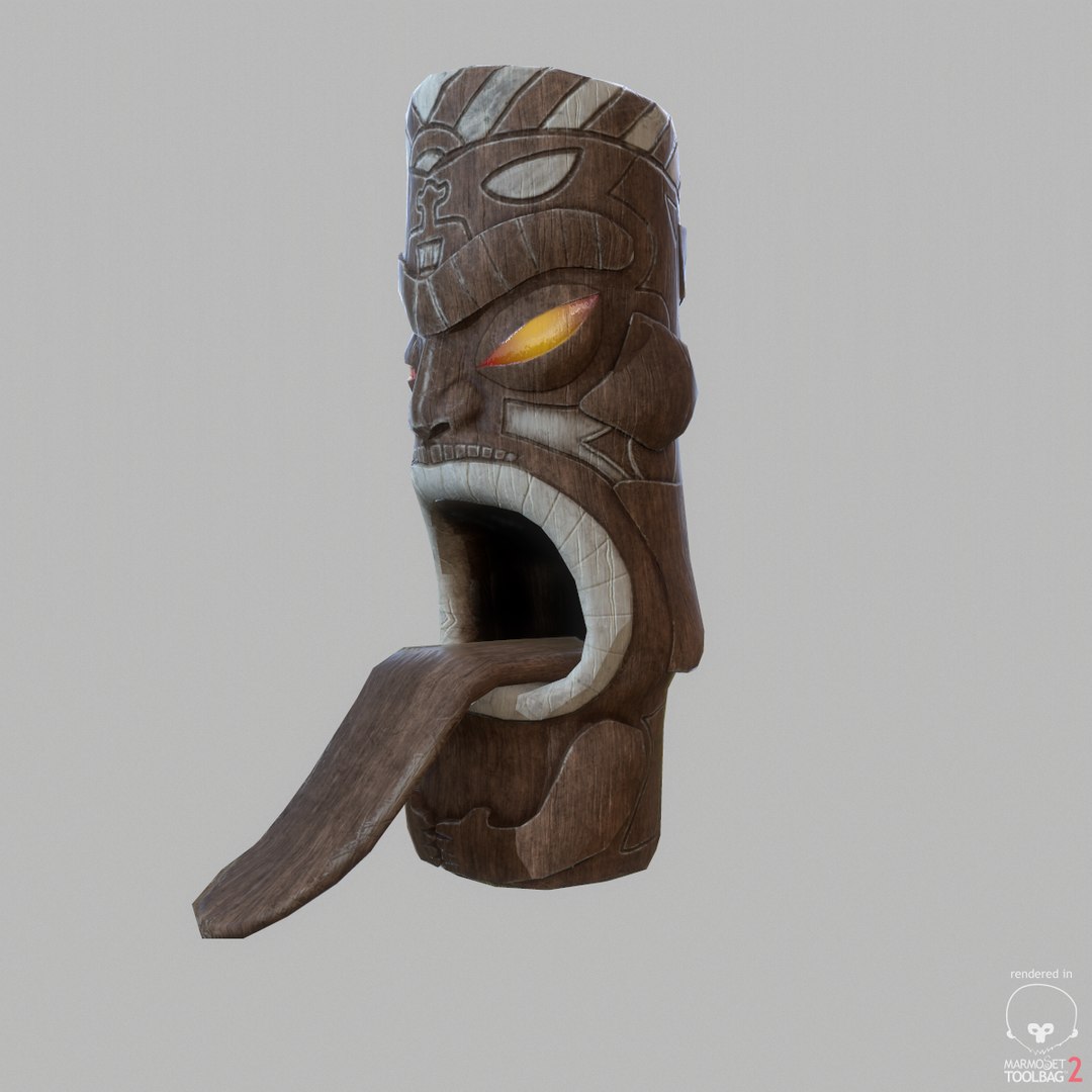 Tiki 3 Statues 3d Model