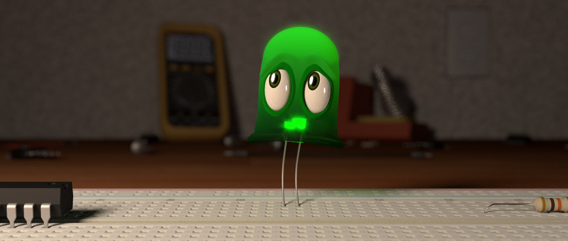 3d character animation led lights model