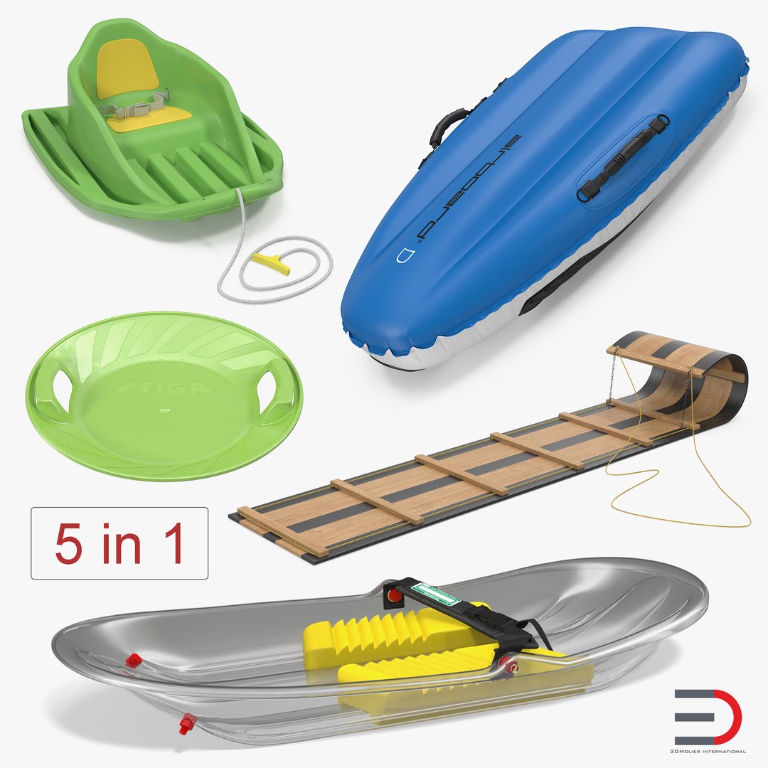 Snow Sleds 3D Models Collection 3D model preview