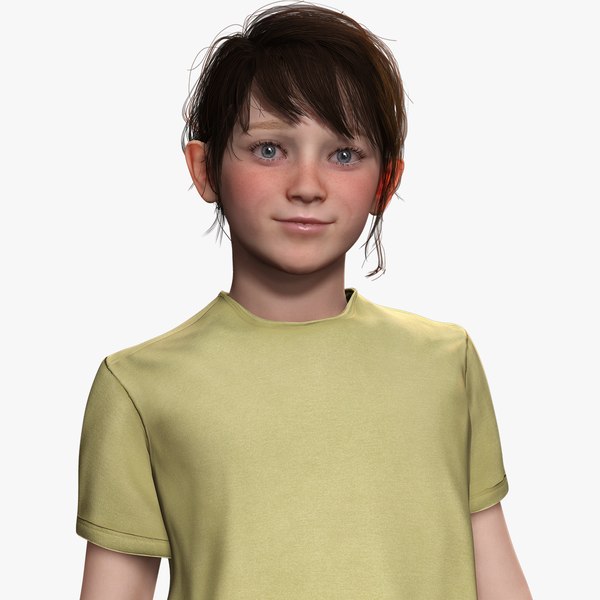 Isabella-Realistic teenager girl kids Low-poly 3D model